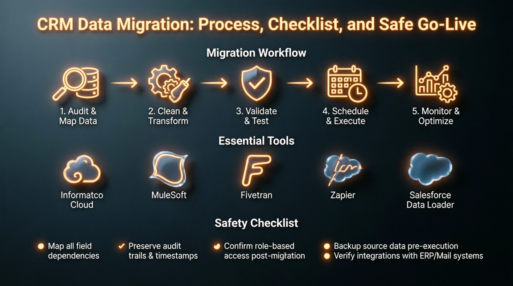 Công cụ và checklist di chuyển dữ liệu CRM